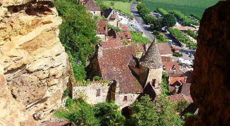 La Roque-Gageac, depuis le fort troglodytique plus qu'aérien